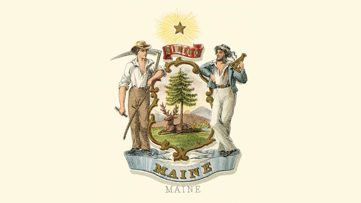 the Maine coat of arms