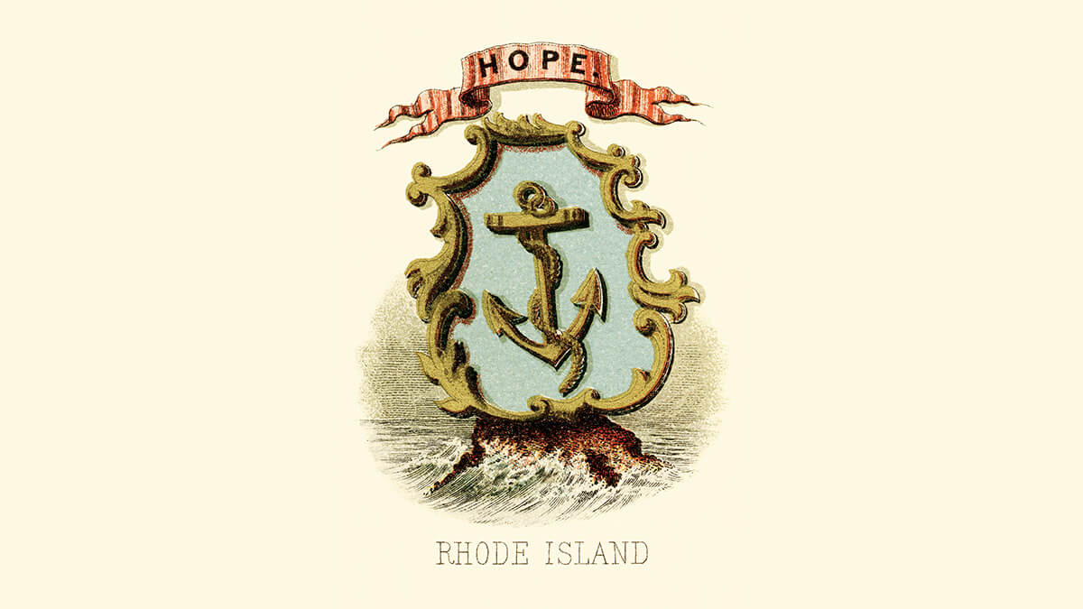 the Rhode Island coat of arms
